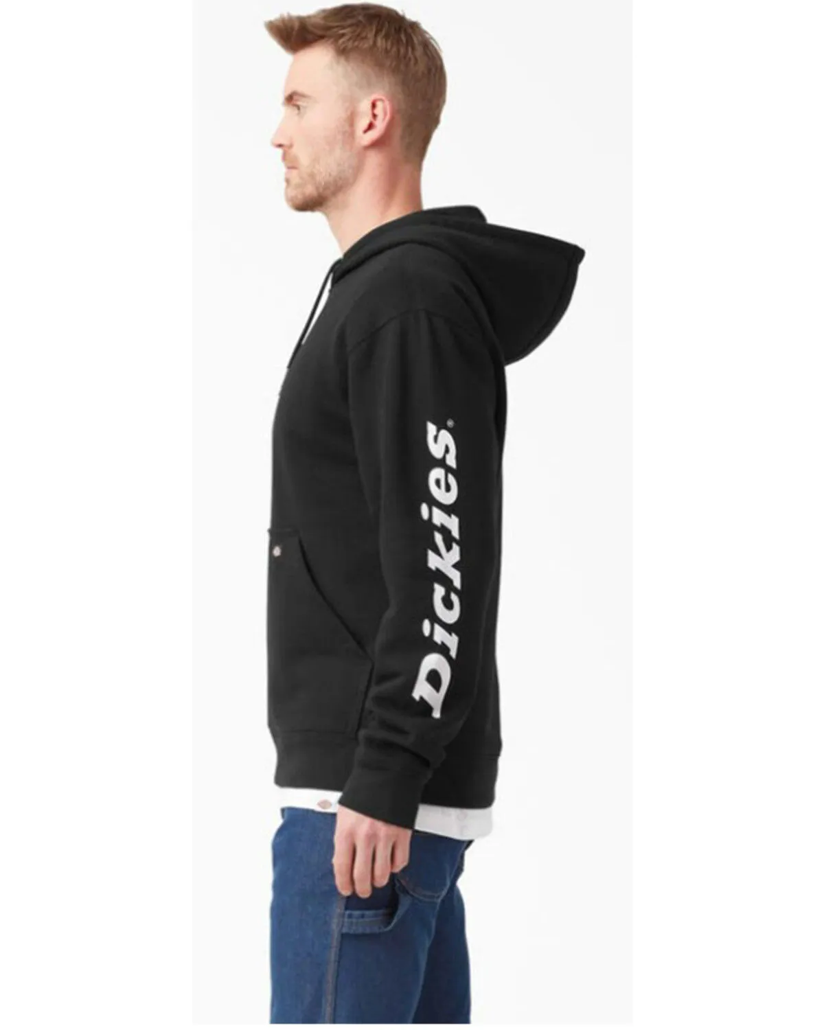 Dickies Men's Water Repellent Logo Sleeve Pullover Hooded Sweatshirt