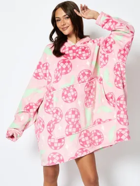 Disco Cherry Blanket Hoodie in Pink