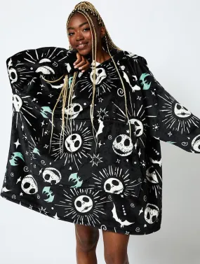 Disney Nightmare Before Christmas Jack Blanket Hoodie in Black