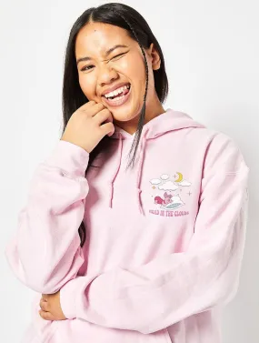 Disney Piglet Head In The Clouds Hoodie In Pink