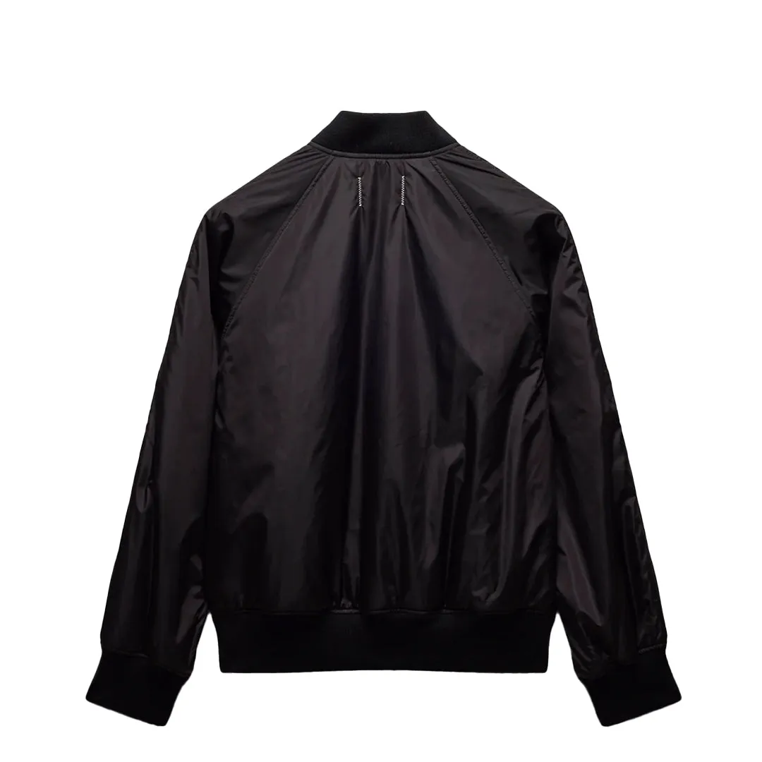 ECONYL SATIN NYLON STADIUM JACKET BLACK