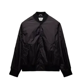 ECONYL SATIN NYLON STADIUM JACKET BLACK