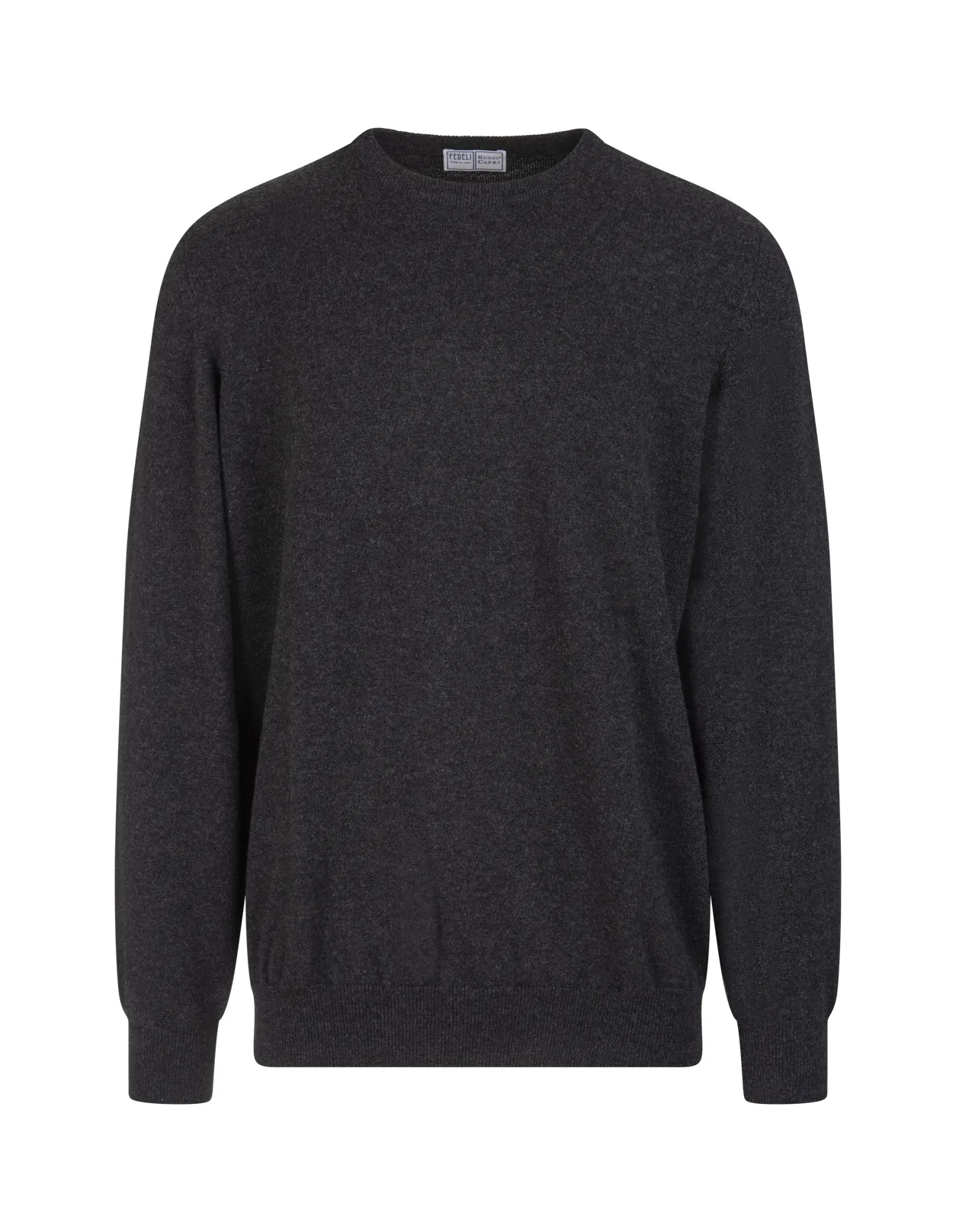 FEDELI Anthracite Cashmere Slim Fit Pullover