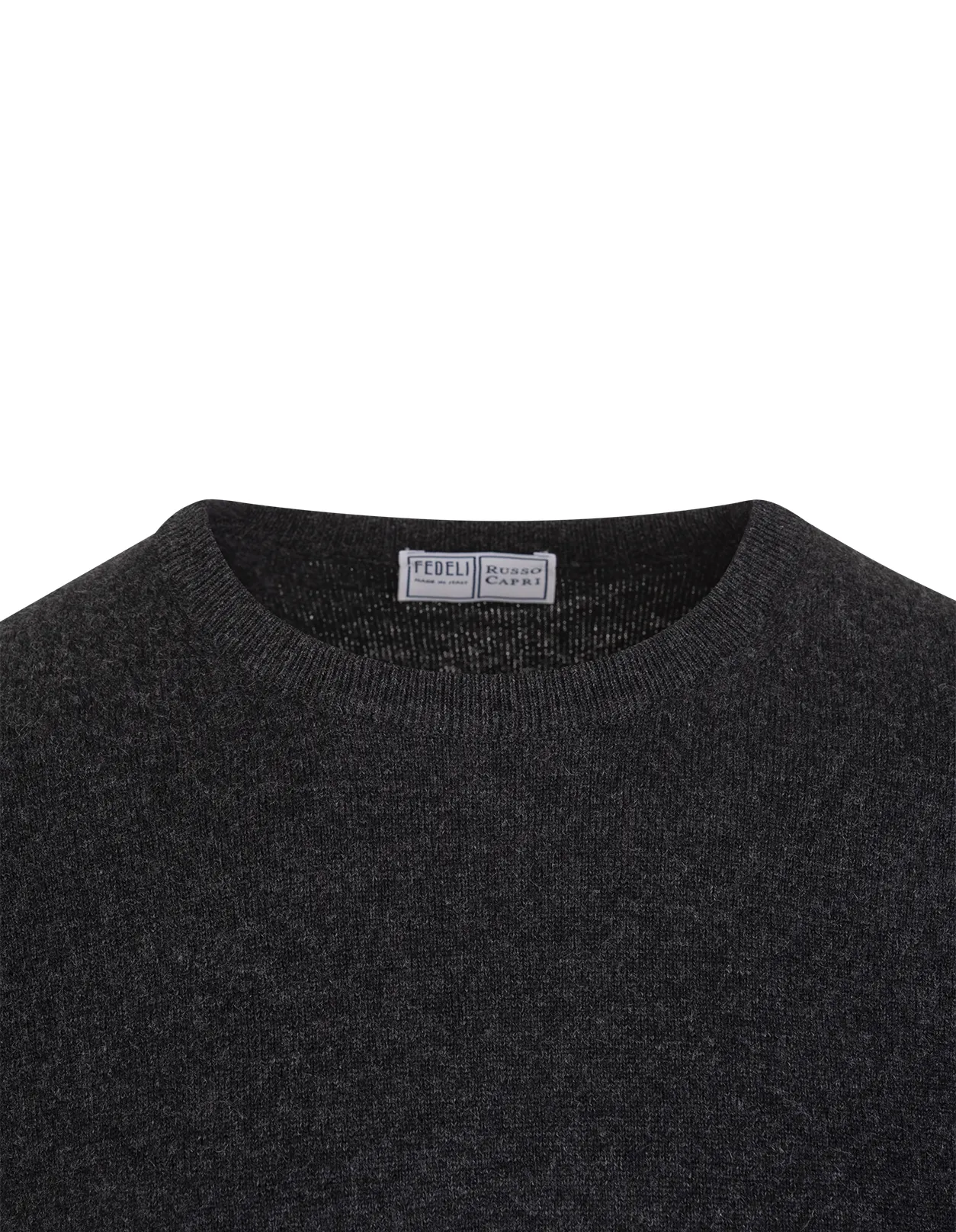 FEDELI Anthracite Cashmere Slim Fit Pullover