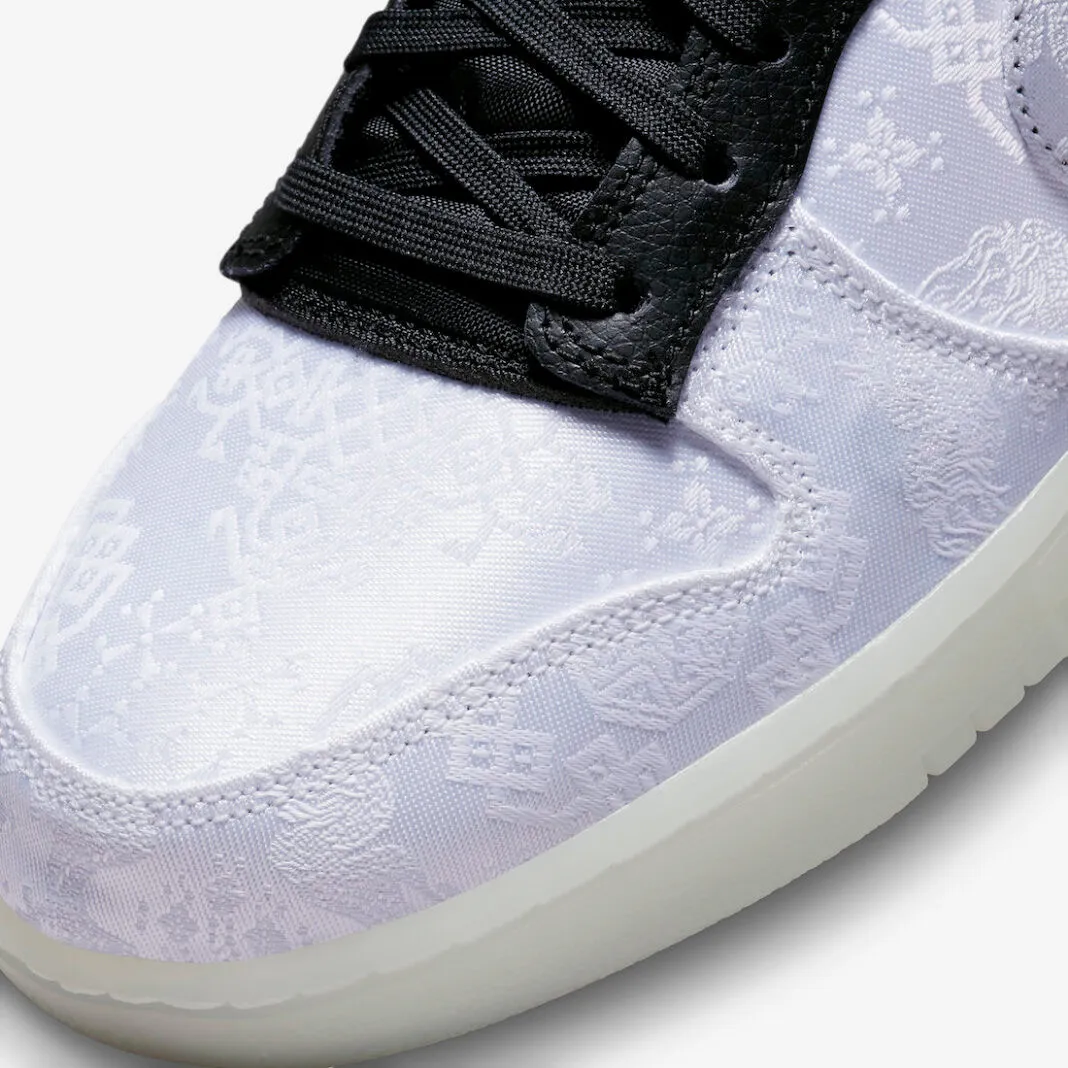 Fragment Design x Clot x Nike SB Dunk Low White Black FN0315-110