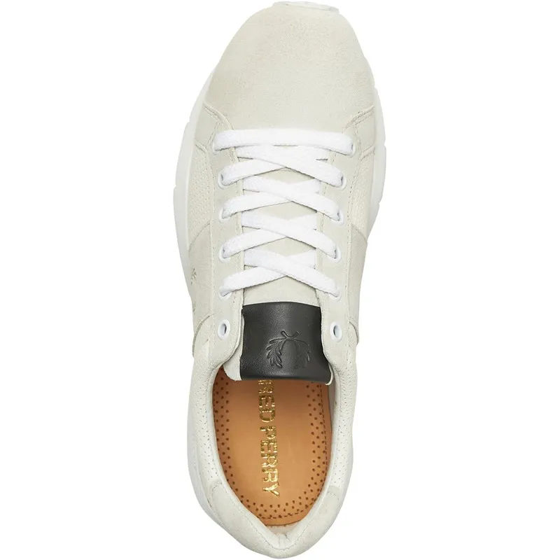 Fred Perry B723 Perf Leather/Suede Trainers White