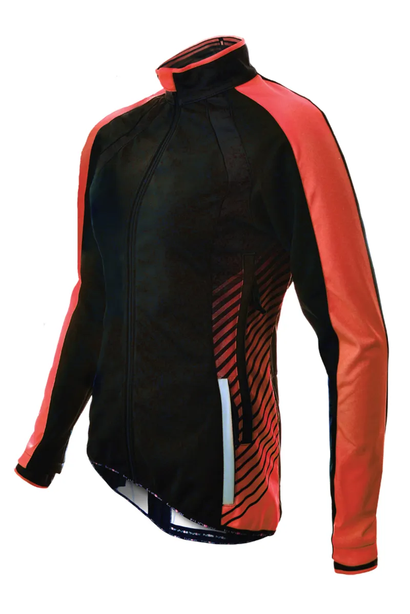 Funkier Tacona WJ-1324 Ladies Softshell Windstopper Jacket In Black/Red