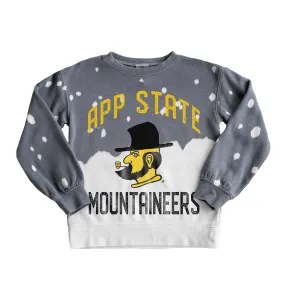 Gameday Couture Appalachian State Mountaineers Girls Youth Gray Faded Pullover Sweatshirt