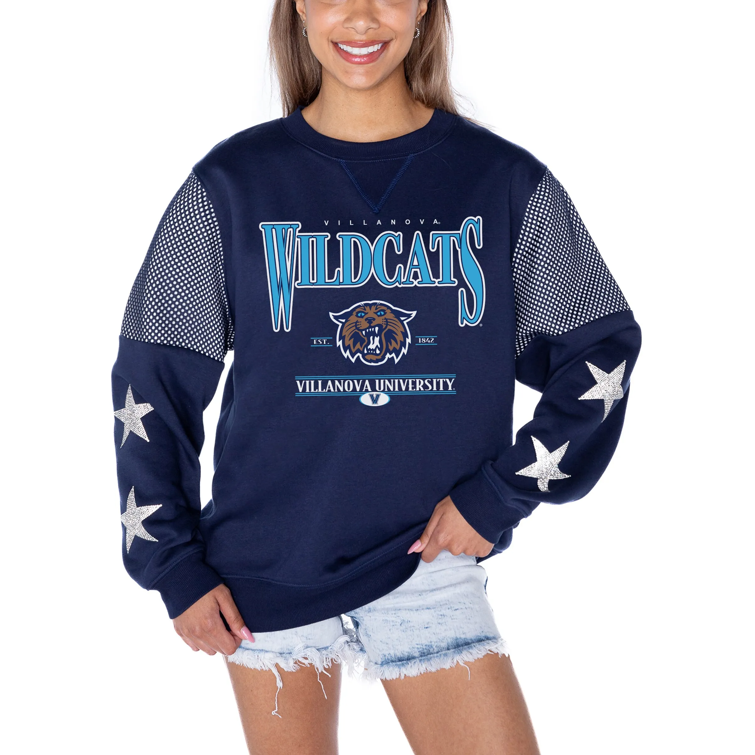 Gameday Couture Villanova Wildcats Women's Navy Shining Spirit Fleece Pullover Sweatshirt