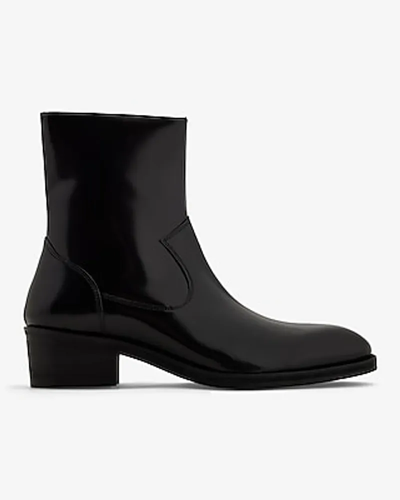 Genuine Leather Low Heeled Chelsea Boot Black Men's