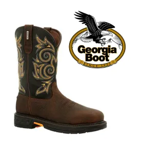 GEORGIA BOOT Men's Carbo-Tec LT Steel Toe Waterproof 11 Inch Pull-On GB00437