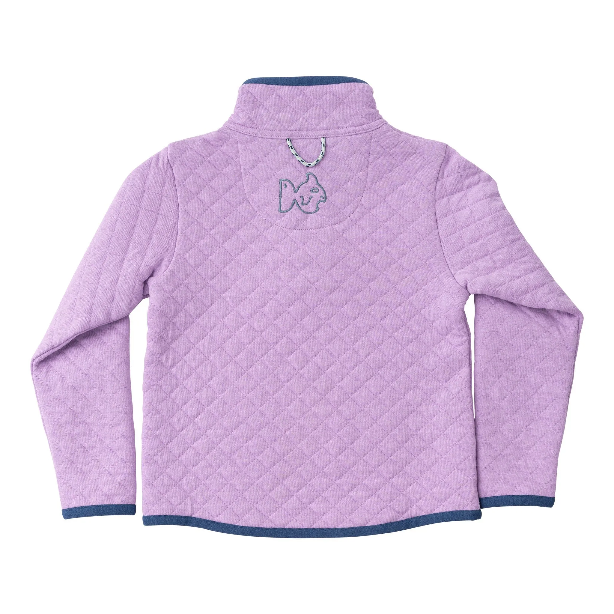 Girl's Quilted Zip Pullover in Sheer Lilac