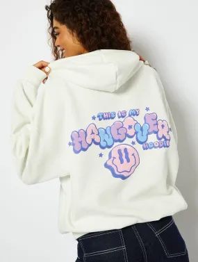 Hangover Hoodie Ecru Oversized Hoodie