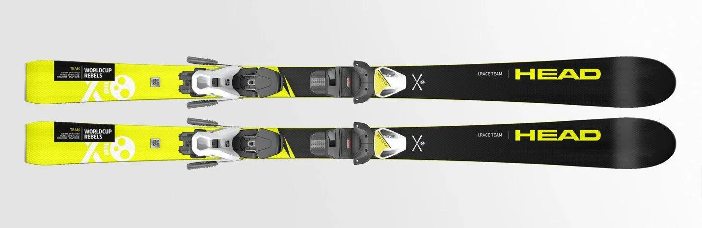 HEAD - World Cup i.Race Team JRS Ski + 7.5 GW CA Binding - Black / Yellow | Junior skis UK