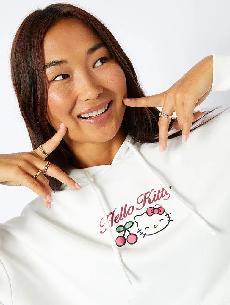 Hello Kitty x Skinnydip Fruit Hoodie in Ecru