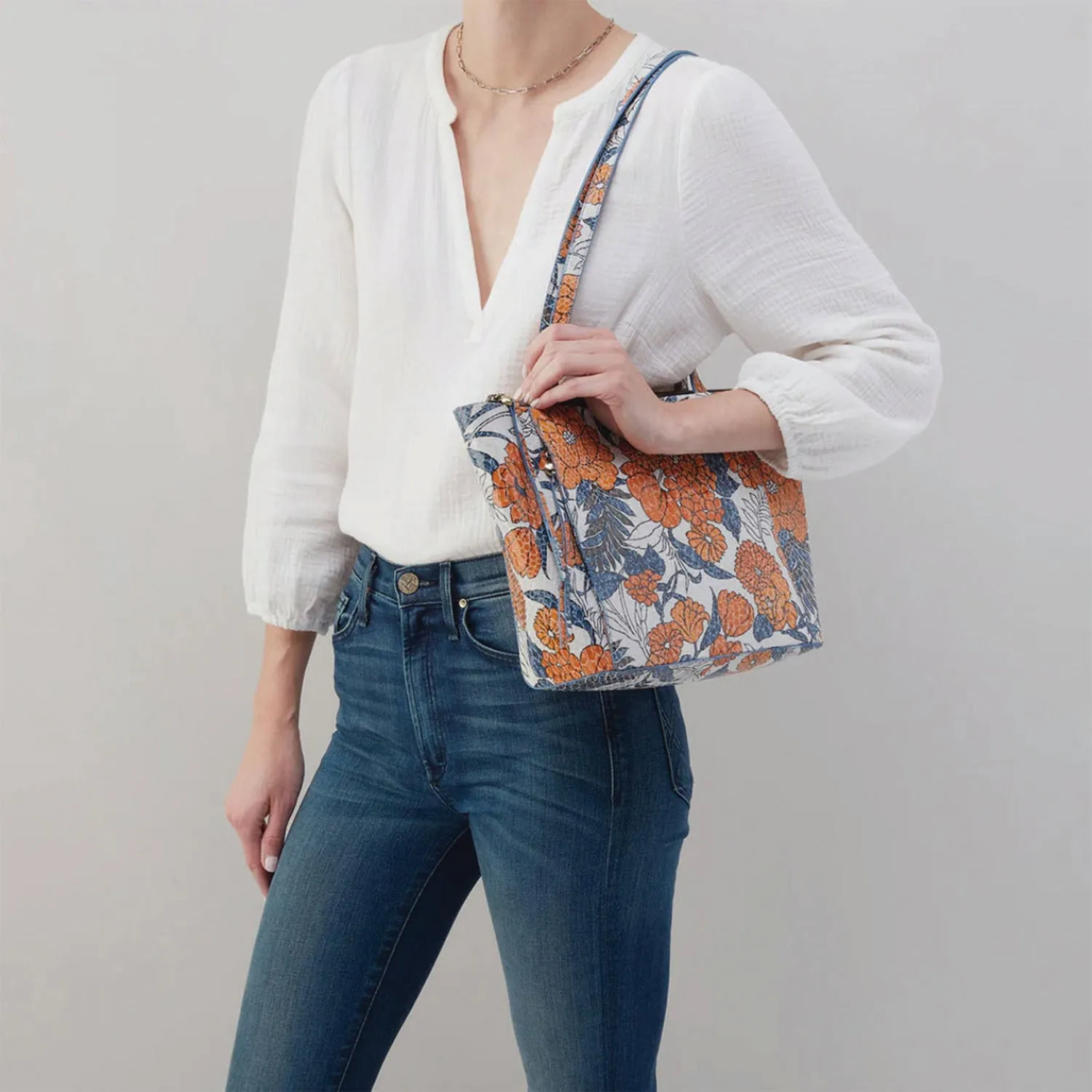 Hobo Haven Tote Orange Blossom Printed Leather