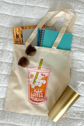 Iced Coffee Princess Canvas Tote (Cream)