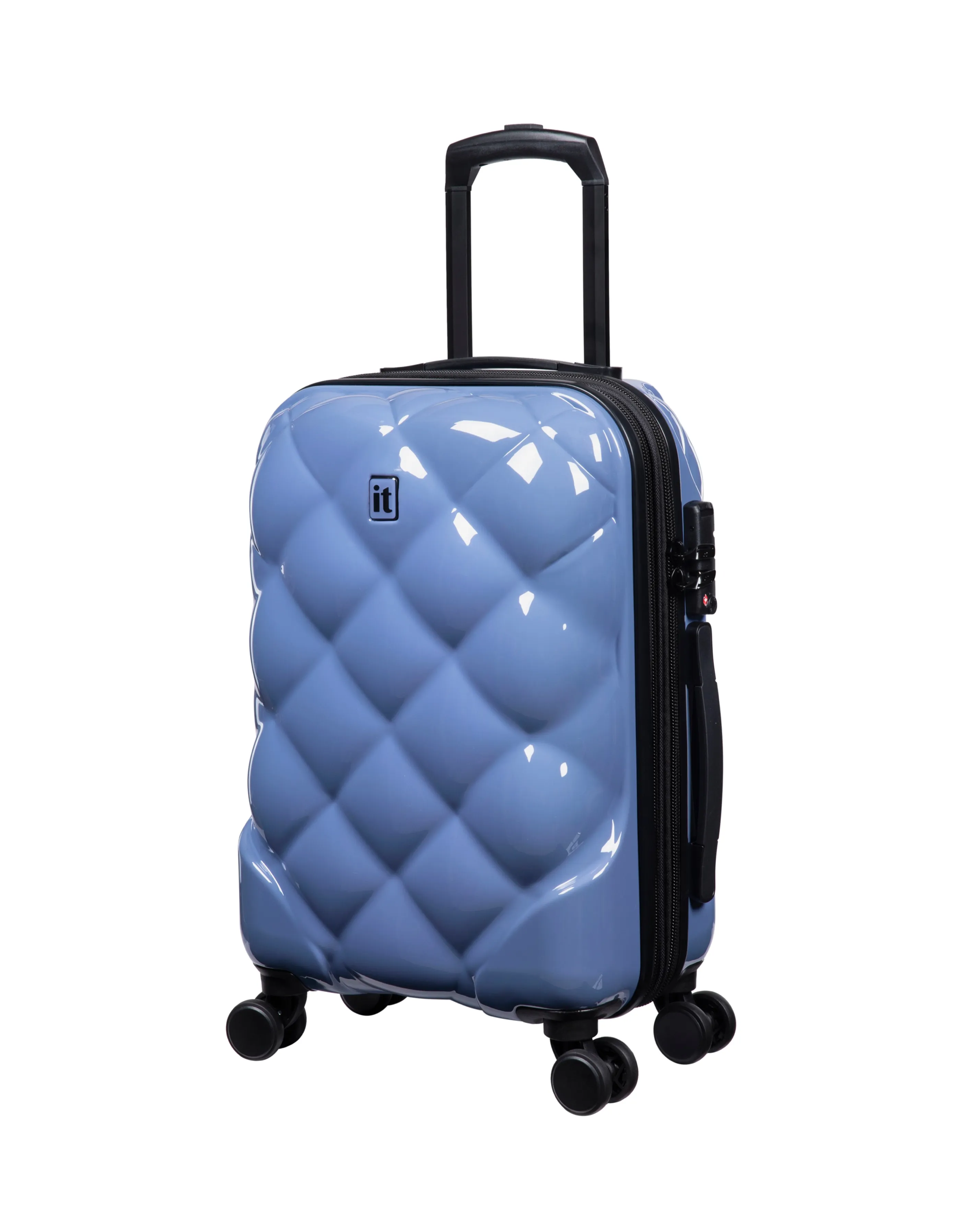 IT Luggage St Tropez Trois Elemental Blue Cabin Suitcase with TSA Lock | Simply Be