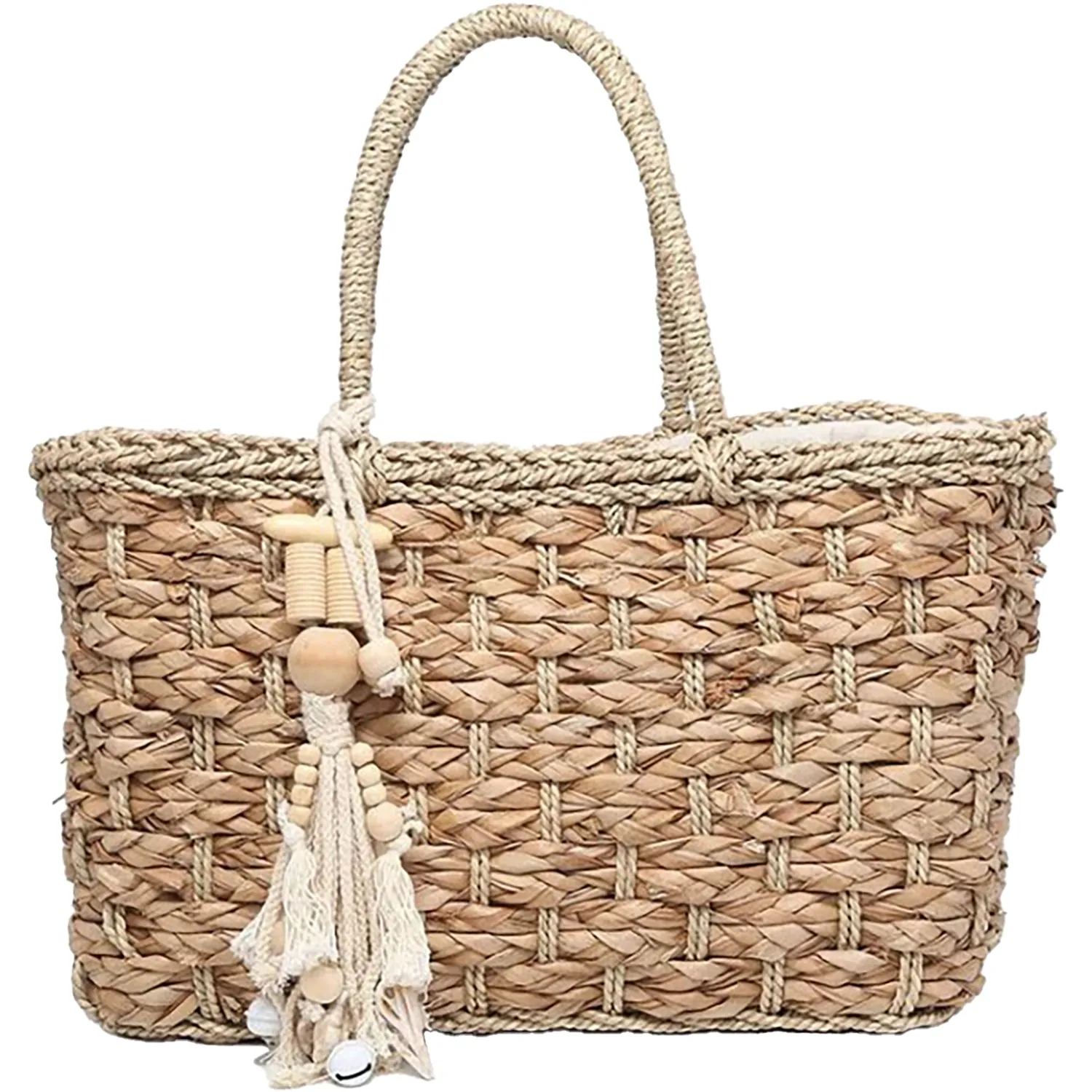 Jen & Co Ariel Seagrass Tote Natural