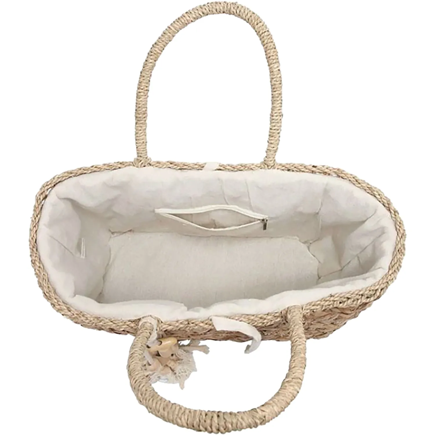 Jen & Co Ariel Seagrass Tote Natural