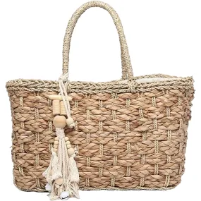 Jen & Co Ariel Seagrass Tote Natural