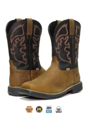 Justin WK4337 Mens Stampede Rush Waterproof Composite Toe Work Boot Tan