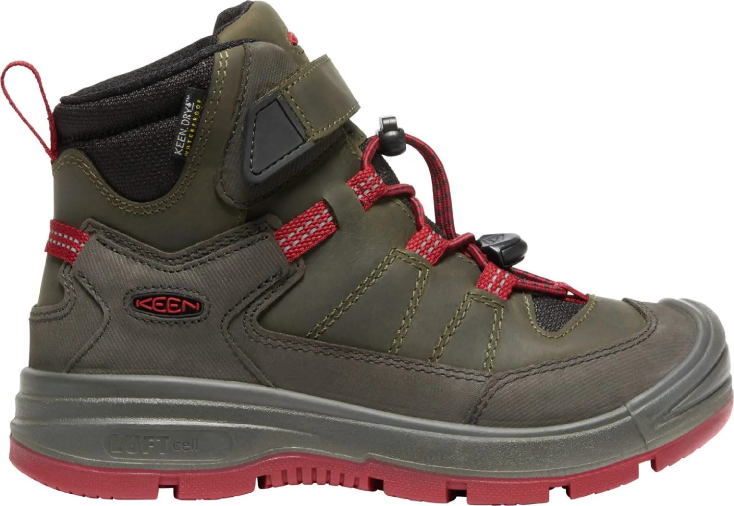 Keen Big Kids' Redwood Waterproof Boot Steel Grey/Red Dahlia | Buy Keen Big Kids' Redwood Waterproof Boot Steel Grey/R