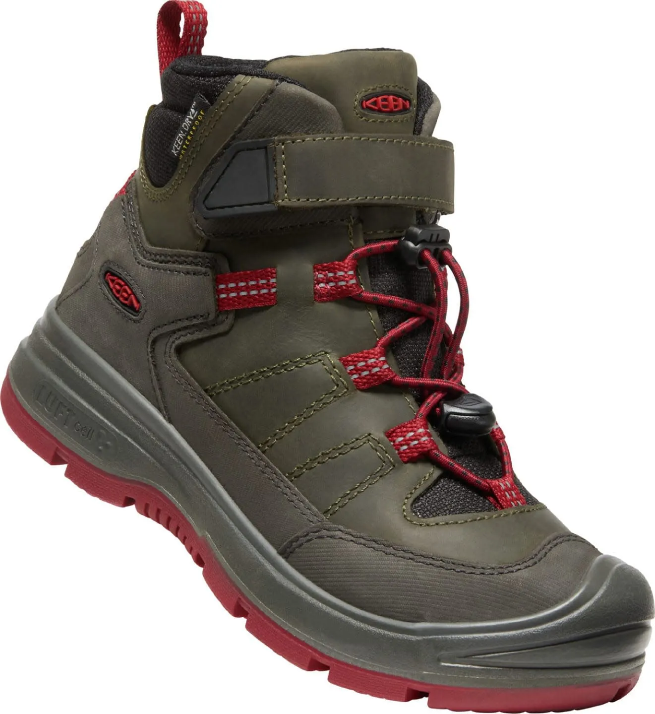 Keen Big Kids' Redwood Waterproof Boot Steel Grey/Red Dahlia | Buy Keen Big Kids' Redwood Waterproof Boot Steel Grey/R