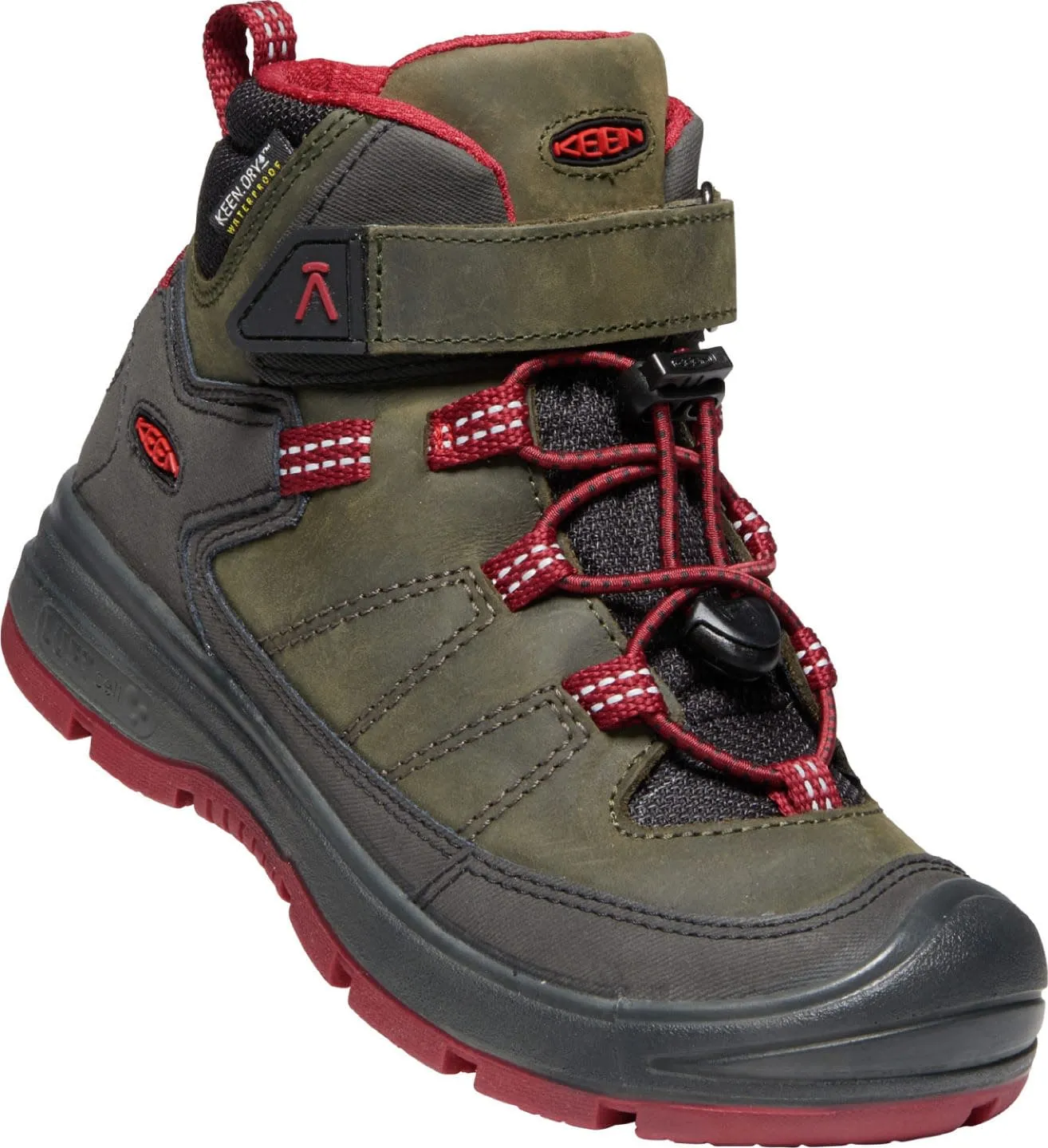 Keen Big Kids' Redwood Waterproof Boot Steel Grey/Red Dahlia | Buy Keen Big Kids' Redwood Waterproof Boot Steel Grey/R