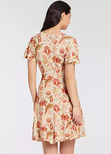 Laura Scott Butterfly Sleeve Wrap Dress | Grattan