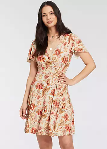 Laura Scott Butterfly Sleeve Wrap Dress | Grattan