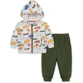 Little Me - Safari 2Pc Hoodie Set, Green