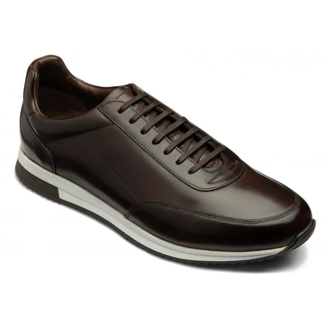 Loake  Mens Bannister Dark Brown Leather Trainers