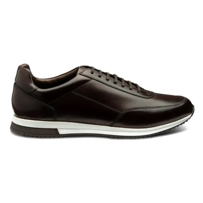 Loake  Mens Bannister Dark Brown Leather Trainers