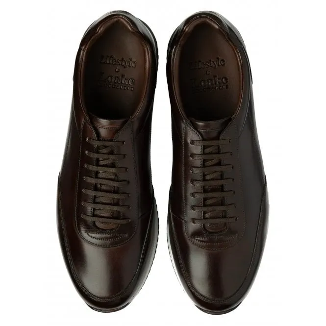 Loake  Mens Bannister Dark Brown Leather Trainers