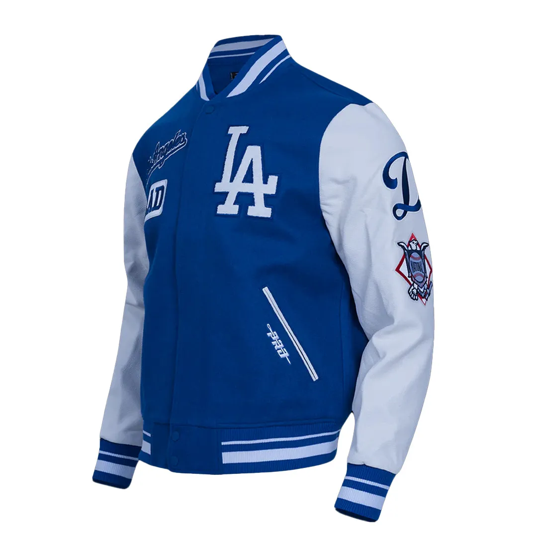 LOS ANGELES DODGERS AREA CODE RIB WOOL VARSITY JACKET DARK BLUE