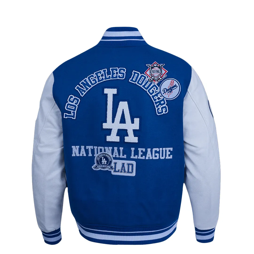 LOS ANGELES DODGERS AREA CODE RIB WOOL VARSITY JACKET DARK BLUE