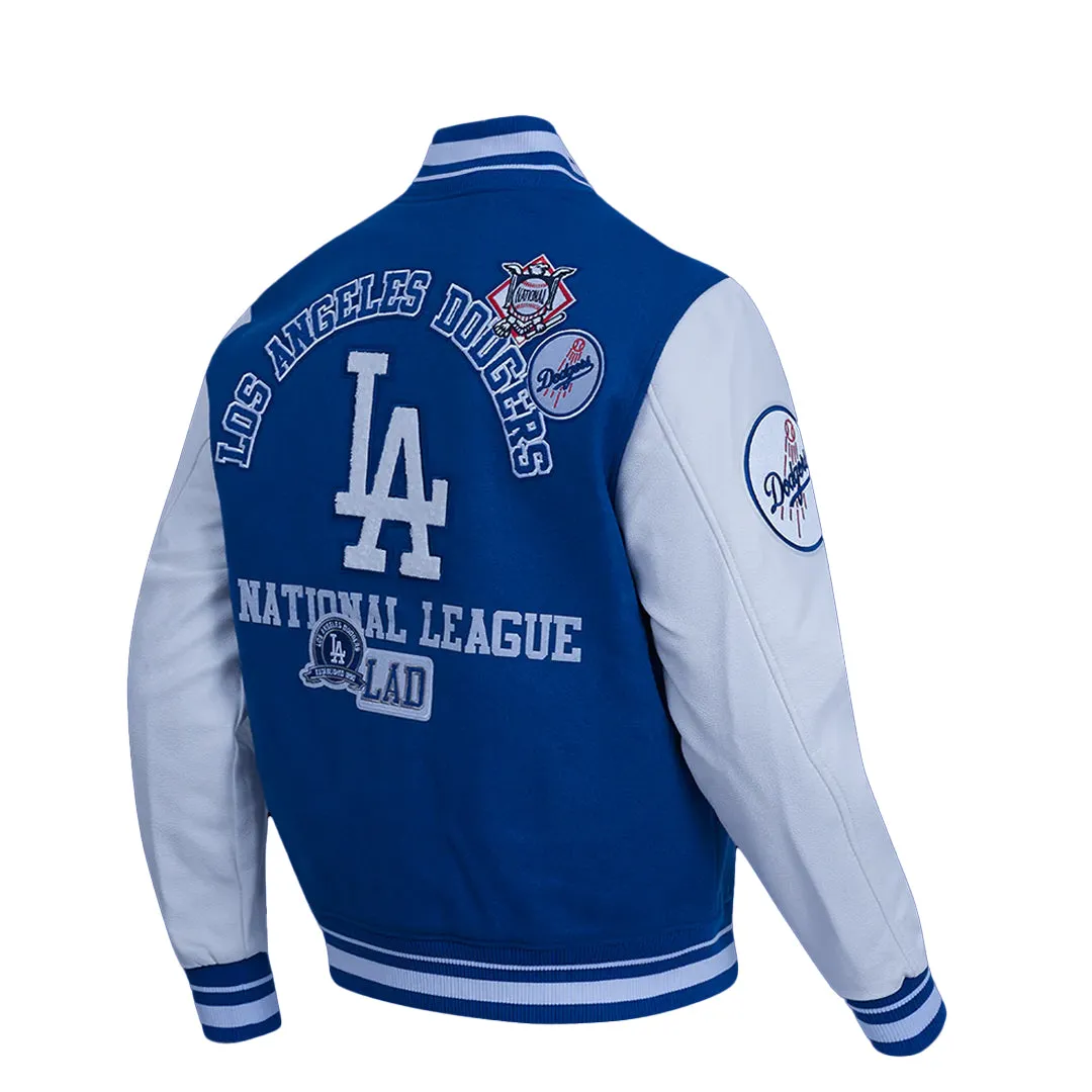 LOS ANGELES DODGERS AREA CODE RIB WOOL VARSITY JACKET DARK BLUE