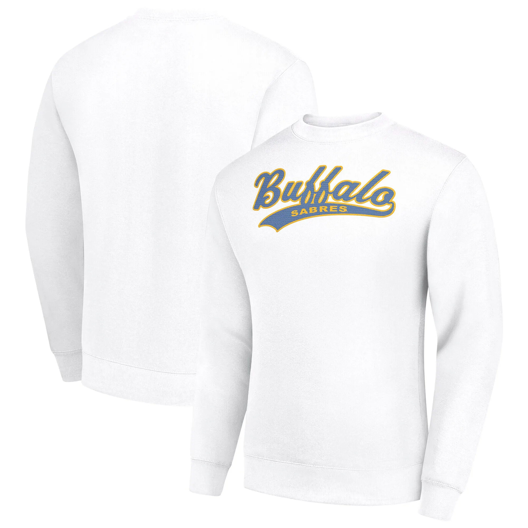 Men's Buffalo Sabres  Starter White Tailsweep City Pullover Sweatshirt