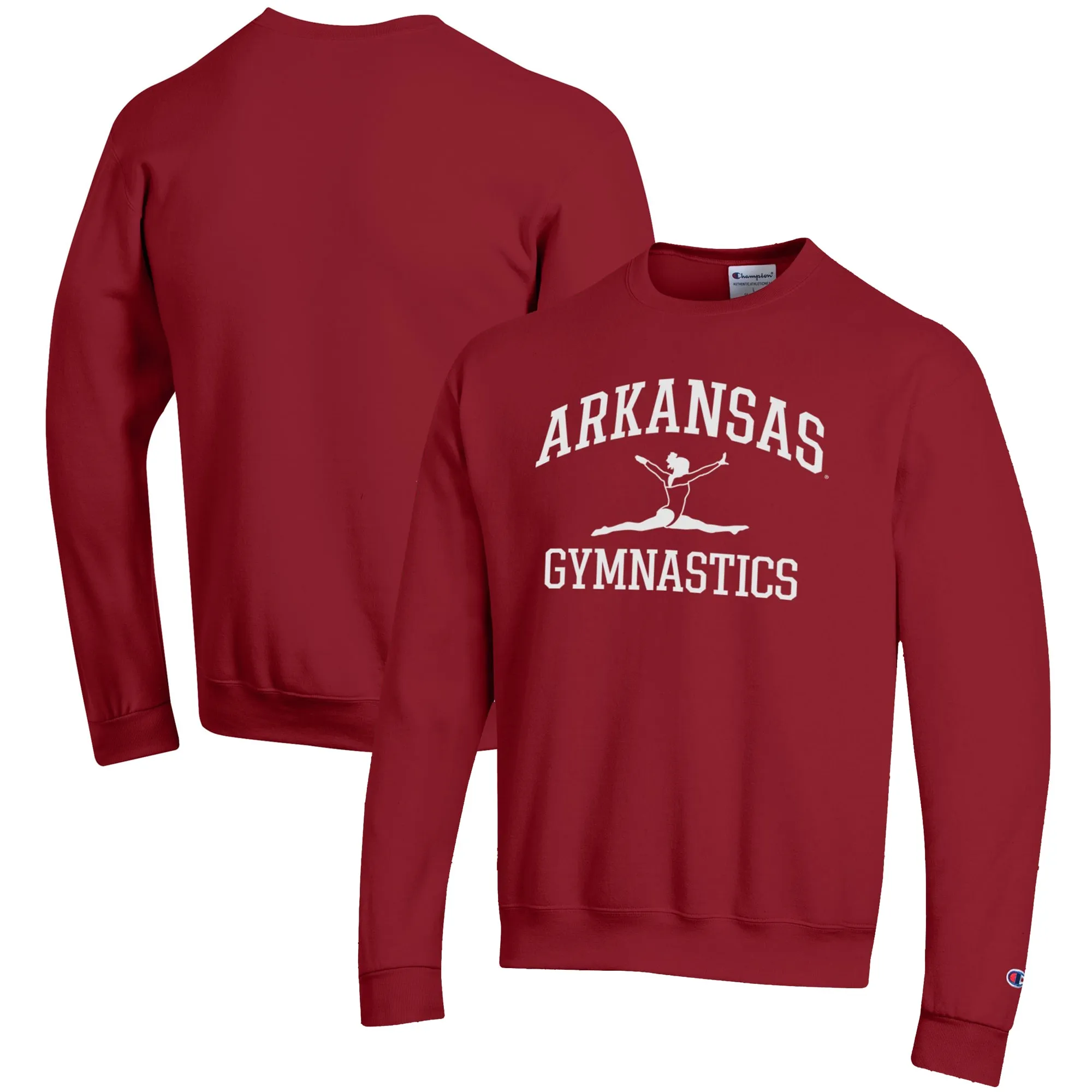 Men's Champion  Cardinal Arkansas Razorbacks Gymnastics Icon Powerblend Pullover Sweatshirt