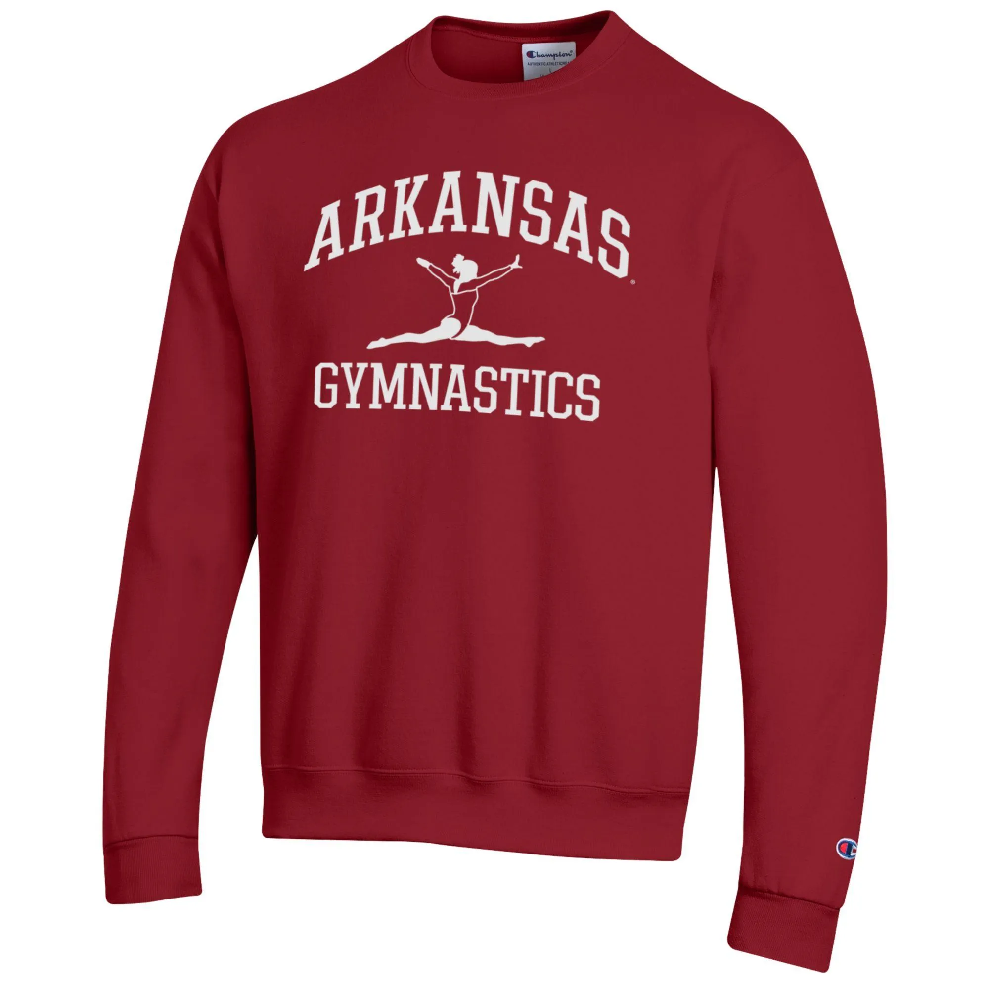 Men's Champion  Cardinal Arkansas Razorbacks Gymnastics Icon Powerblend Pullover Sweatshirt