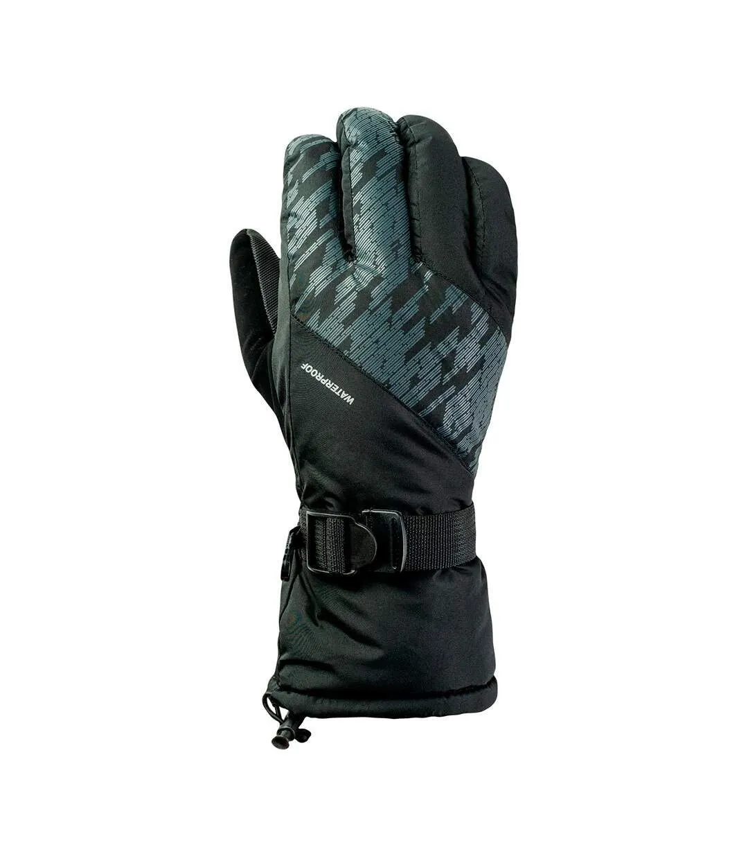 Mens elime printed ski gloves black/grey Hi-Tec