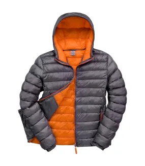 Mens snow bird hooded jacket grey/orange Result Urban