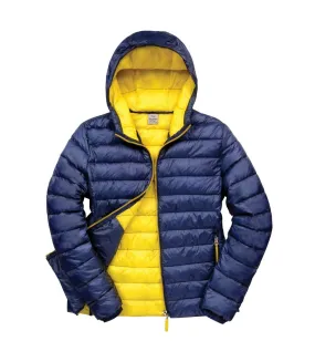 Mens snow bird padded jacket navy/yellow Result Urban