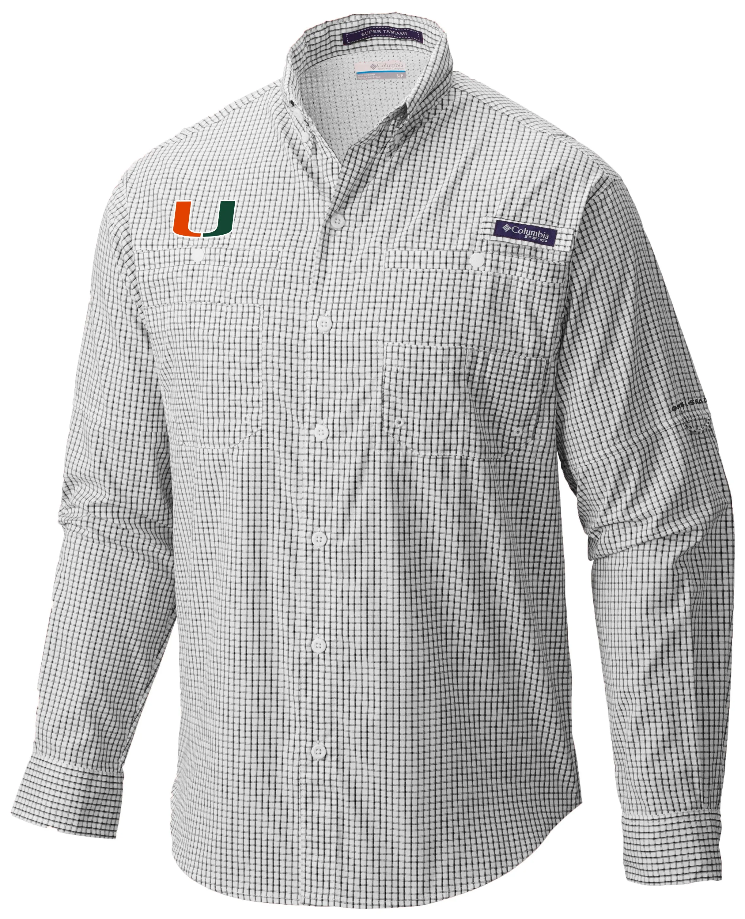 Miami Hurricanes Columbia Super Tamiami L/S Shirt - Black