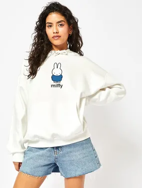 Miffy x Skinnydip Hoodie In Ecru