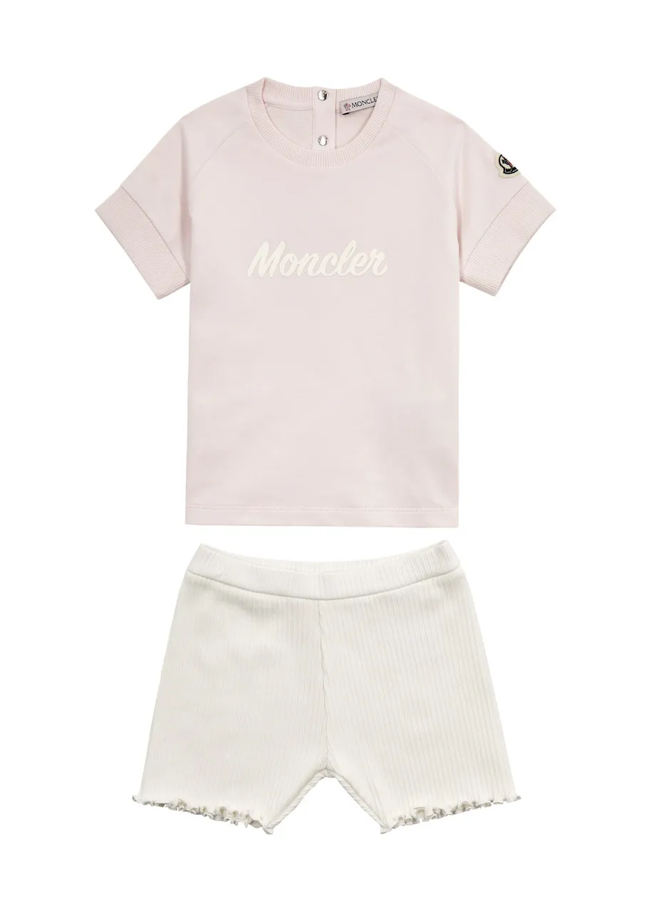 MONCLER KIDS Logo stretch-cotton T-shirt and shorts set  -                         -                     -                