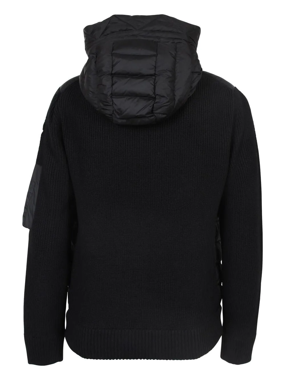 MONCLER Padded Zip Sweatshirt with Wool Sleeves