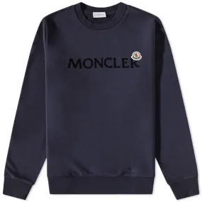 Moncler Trademark Logo Crew SweatNavy