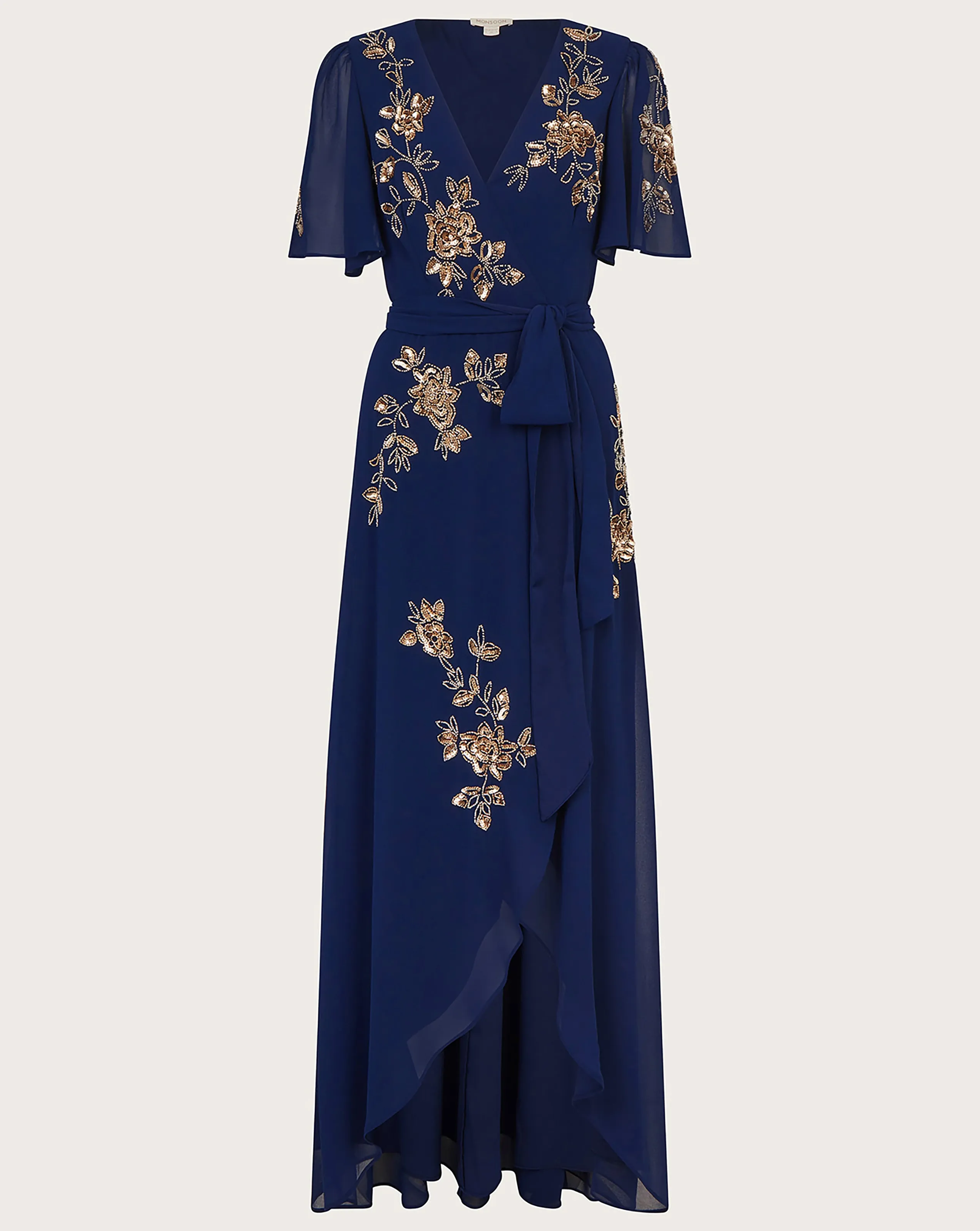 Monsoon Sarah Embellished Wrap Dress